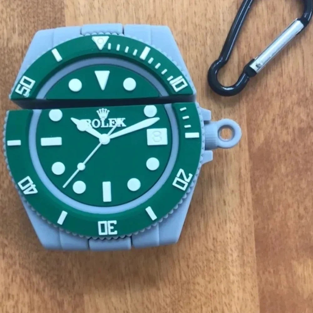 NWT Air Pod Case Watch Face Fits air pod 1 or 2 Hook included Green